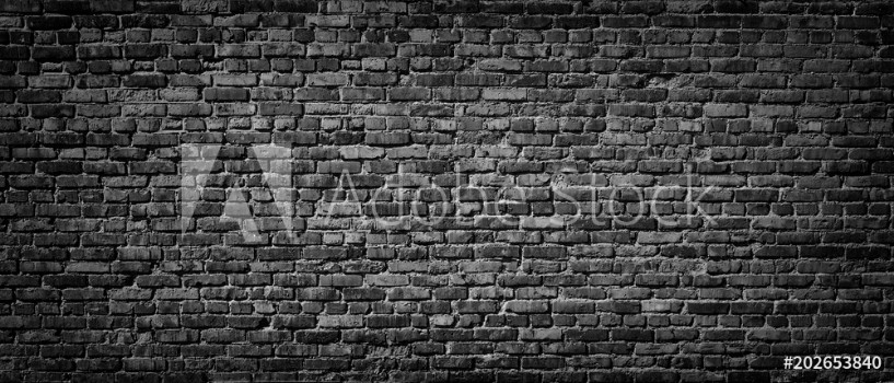 Picture of Old Black brick wall background